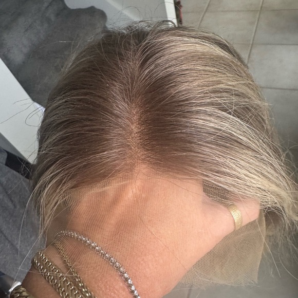 New HairVivi Wig Blonde Rooted Long Human Hair LACE NOT CUT With Box HAND TIED - Picture 7 of 12